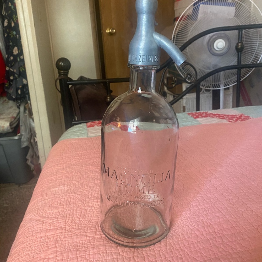 Magnolia Home Accessories. Seltzer Bottle. Decorative only.